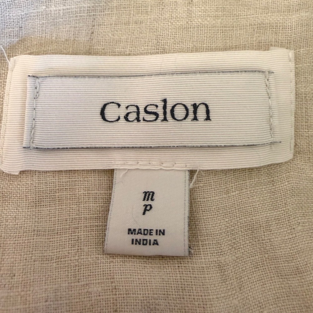 Caslon Womens Petite Medium Linen Blazer Oatmeal Beige Single Button CN290475MP - Picture 4 of 8